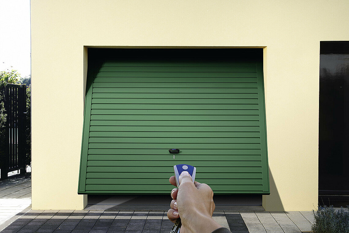 Garagen Schwingtor in Grün